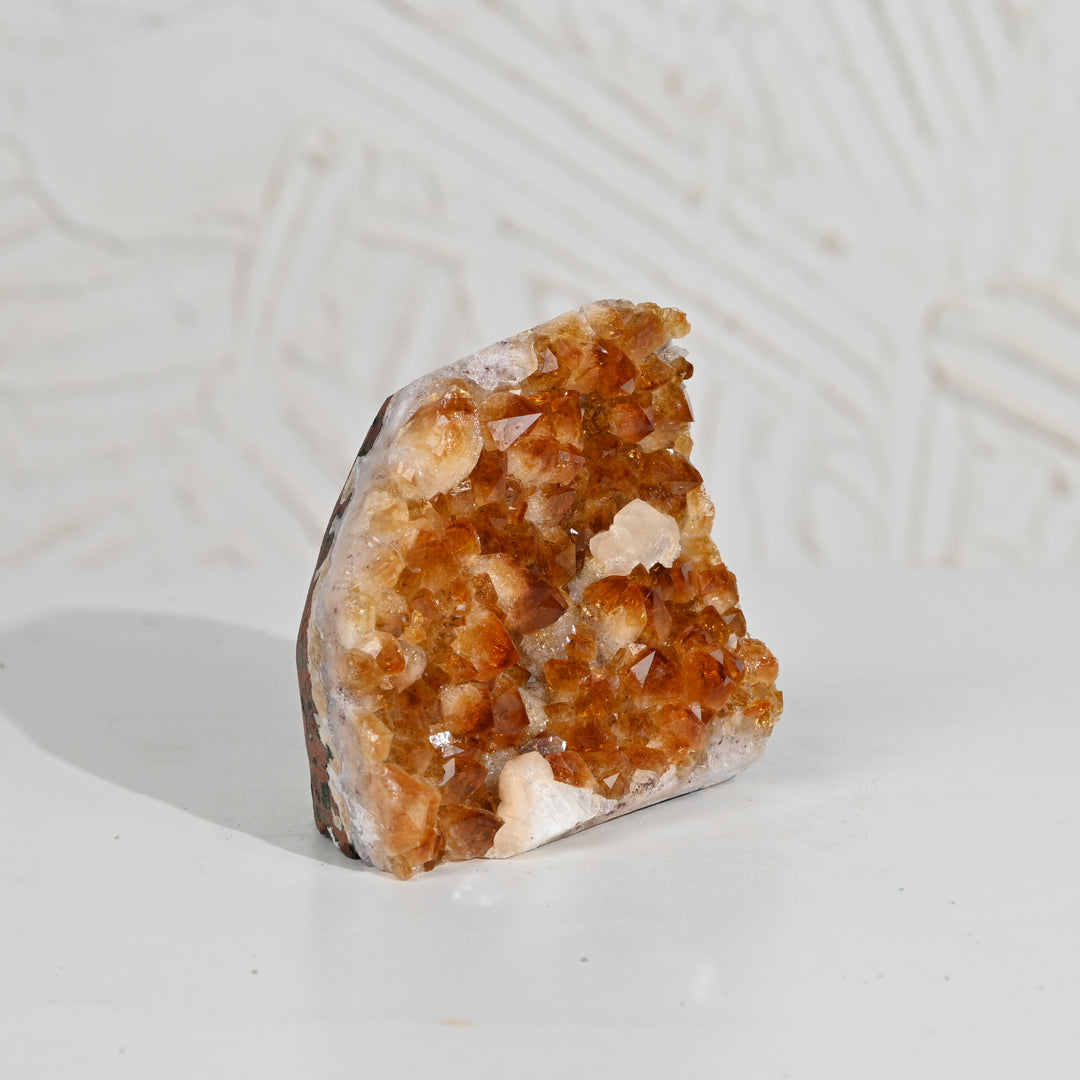 Natural Citrine Geode 870g – Raw Healing Crystal for Wealth & Positive Energy