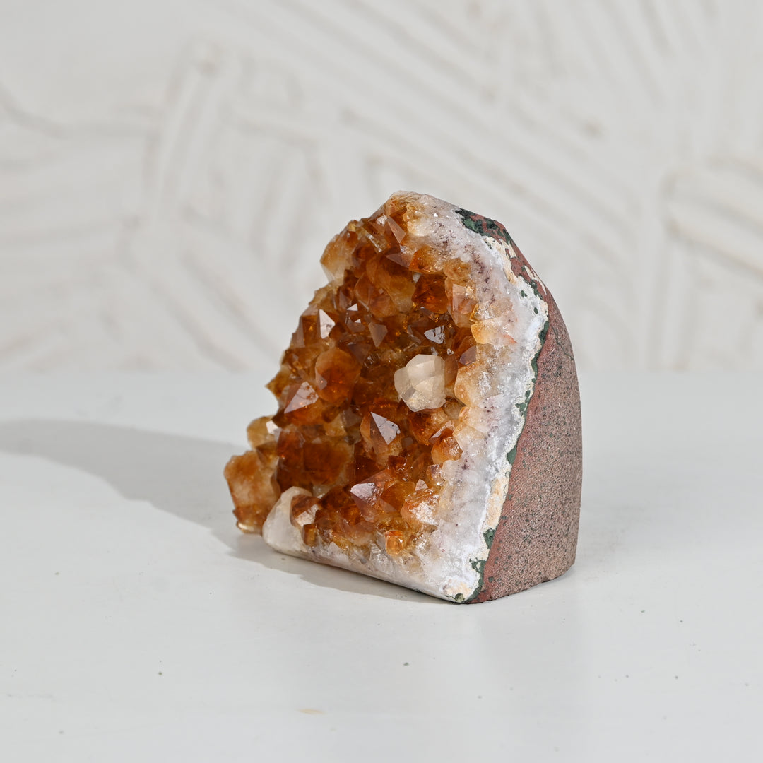 Natural Citrine Geode 870g – Raw Healing Crystal for Wealth & Positive Energy