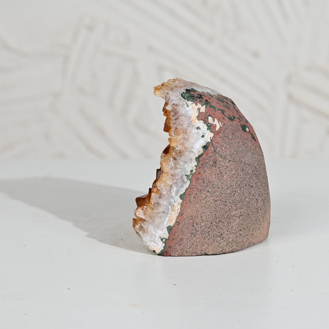 Natural Citrine Geode 870g – Raw Healing Crystal for Wealth & Positive Energy