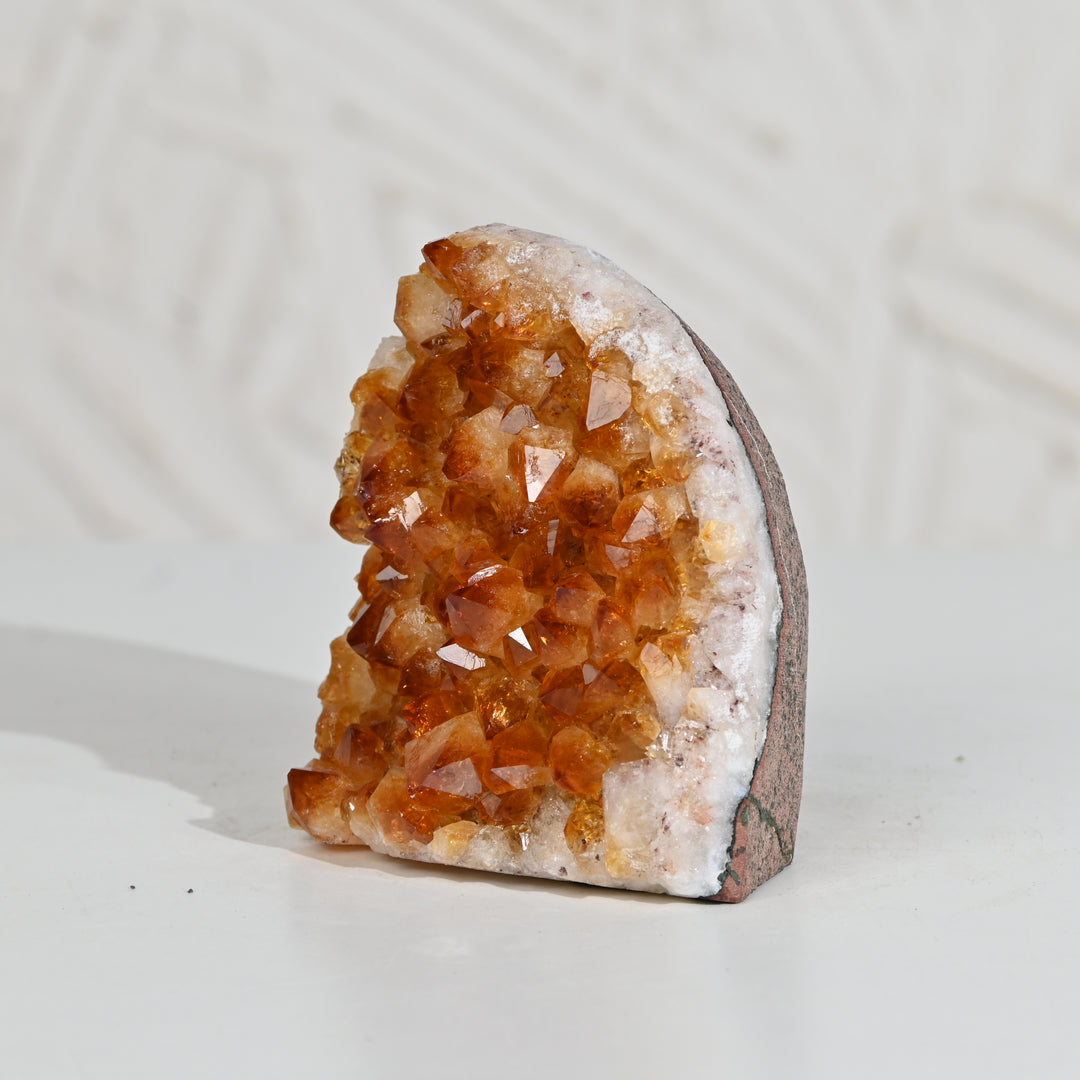 Citrine Geode 638g – Raw Crystal for Wealth Energy & Home Decor