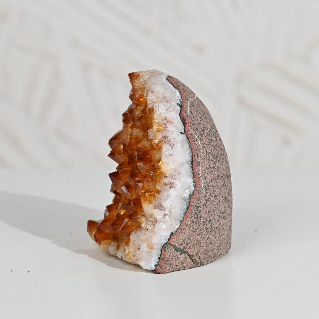 Citrine Geode 638g – Raw Crystal for Wealth Energy & Home Decor