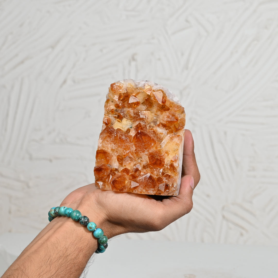 Natural Citrine Geode 1120g – Raw Healing Crystal for Wealth & Positive Energy