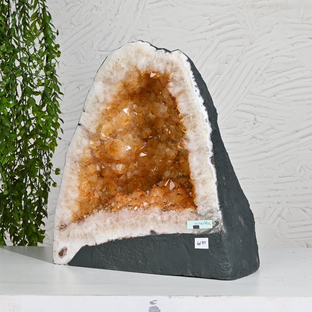 Giant Citrine Geode 21.75kg – Museum Grade Crystal for Wealth Energy & Luxury Decor