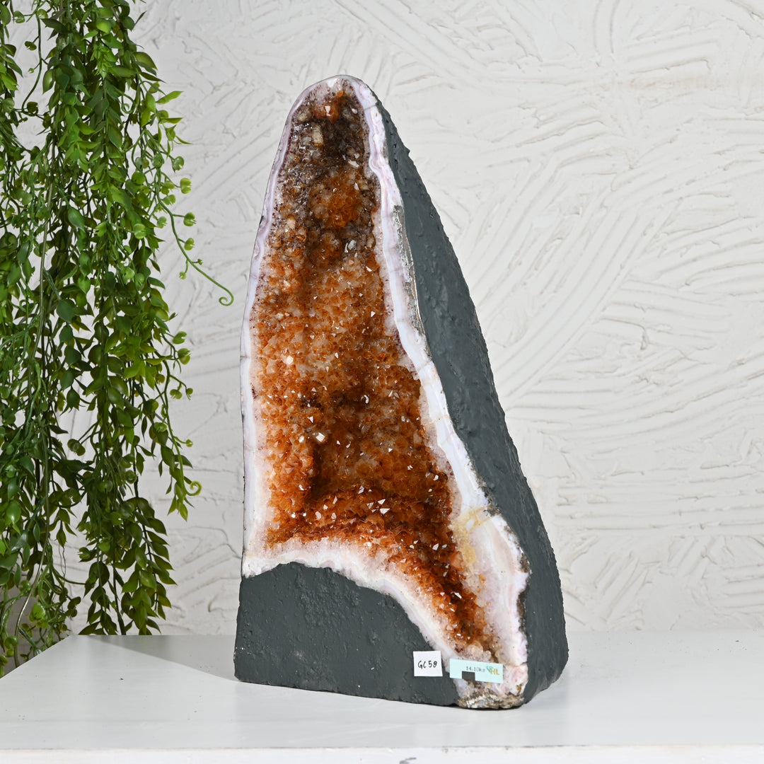 Large Citrine Geode 14.10kg – Premium Crystal for Energy & Luxury Spaces