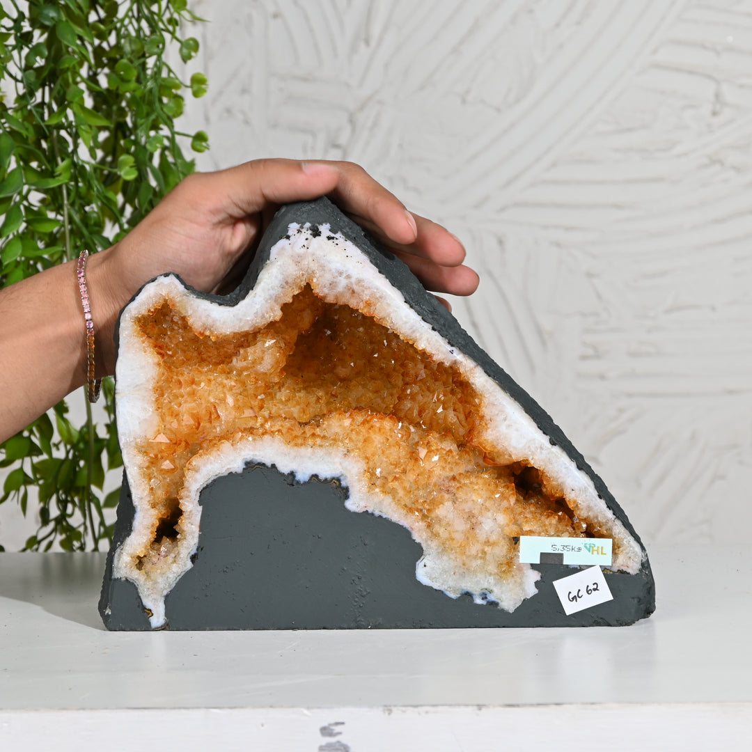 Citrine Cluster 5.35kg – Natural Crystal for Prosperity & Home Styling