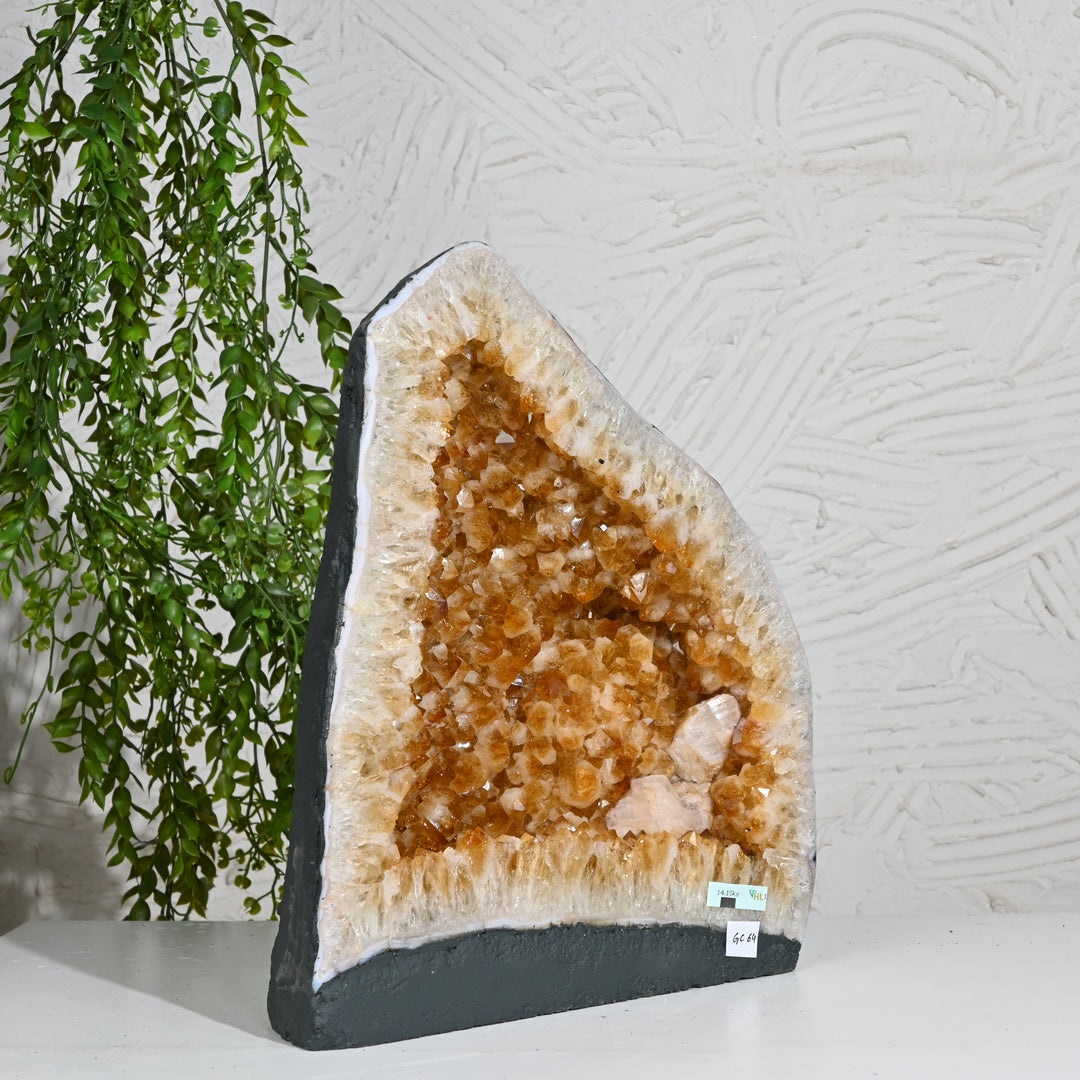 Massive Citrine Geode 14.15kg – Natural Statement Crystal for Wealth Energy