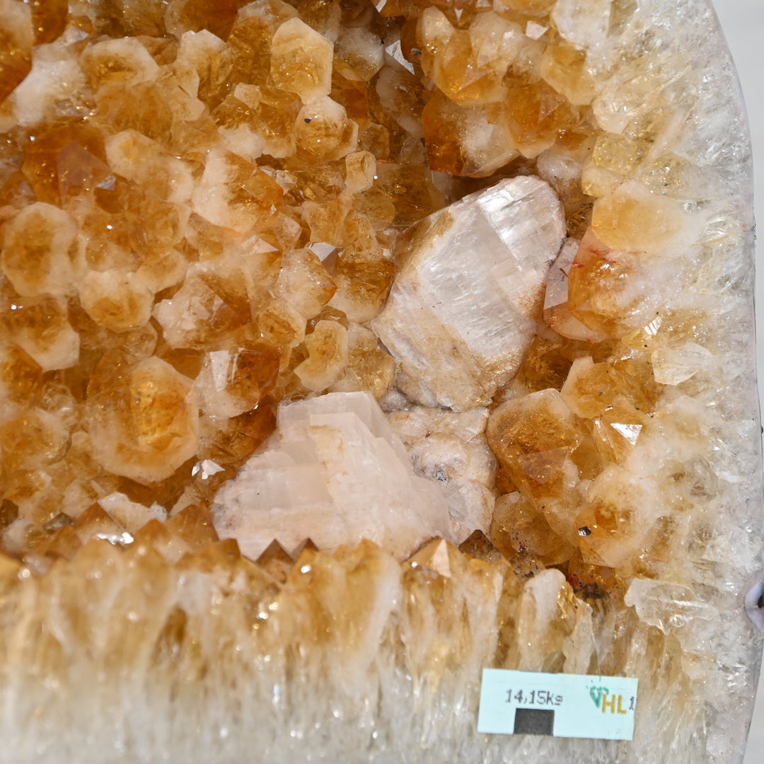 Massive Citrine Geode 14.15kg – Natural Statement Crystal for Wealth Energy