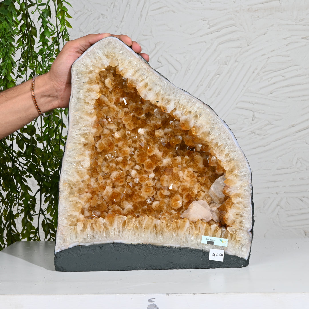 Massive Citrine Geode 14.15kg – Natural Statement Crystal for Wealth Energy