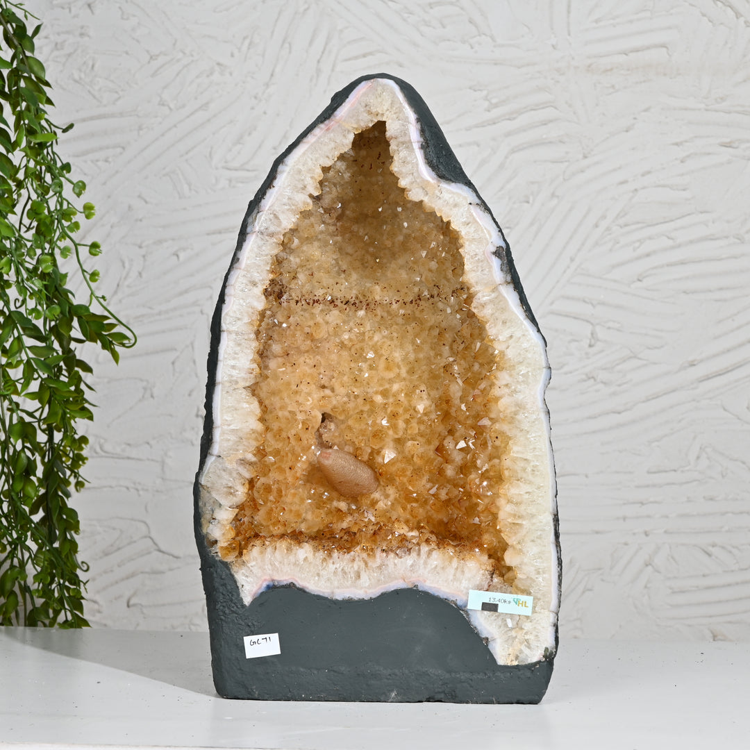 Natural Citrine Geode 13.40kg – Statement Crystal for Energy & Interior Decor