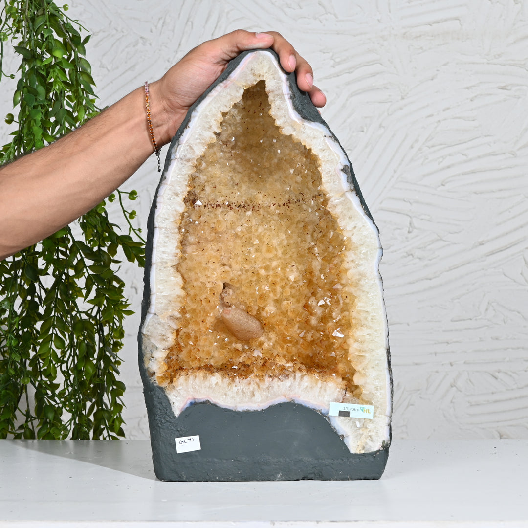 Natural Citrine Geode 13.40kg – Statement Crystal for Energy & Interior Decor
