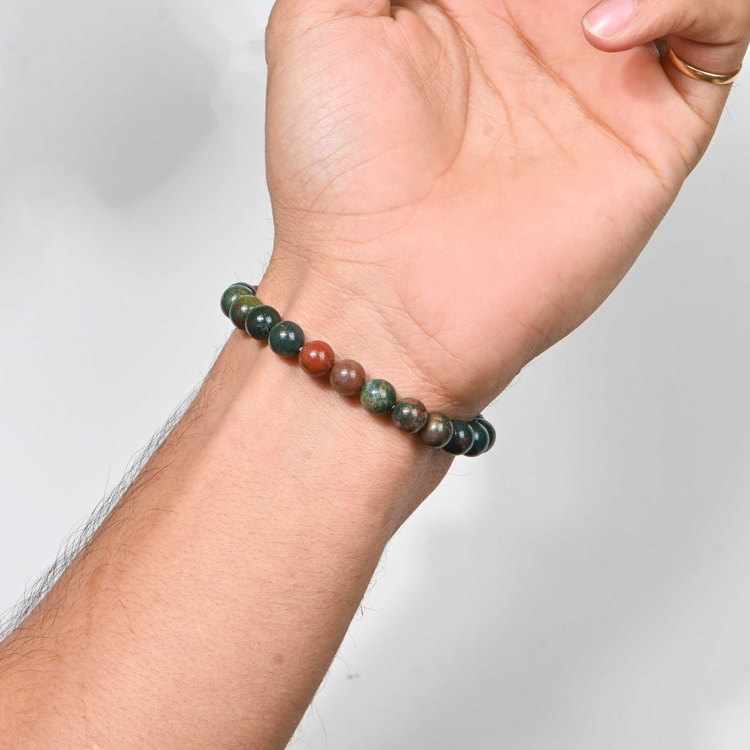 Natural Bloodstone Bracelet 8mm Beads Stretchable | Healing Crystal Jewelry