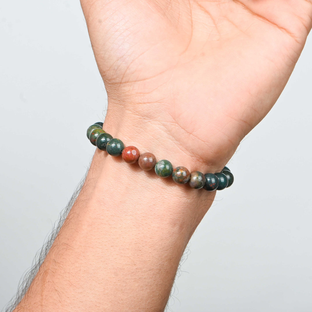 Natural Bloodstone Bracelet 8mm Beads Stretchable | Healing Crystal Jewelry