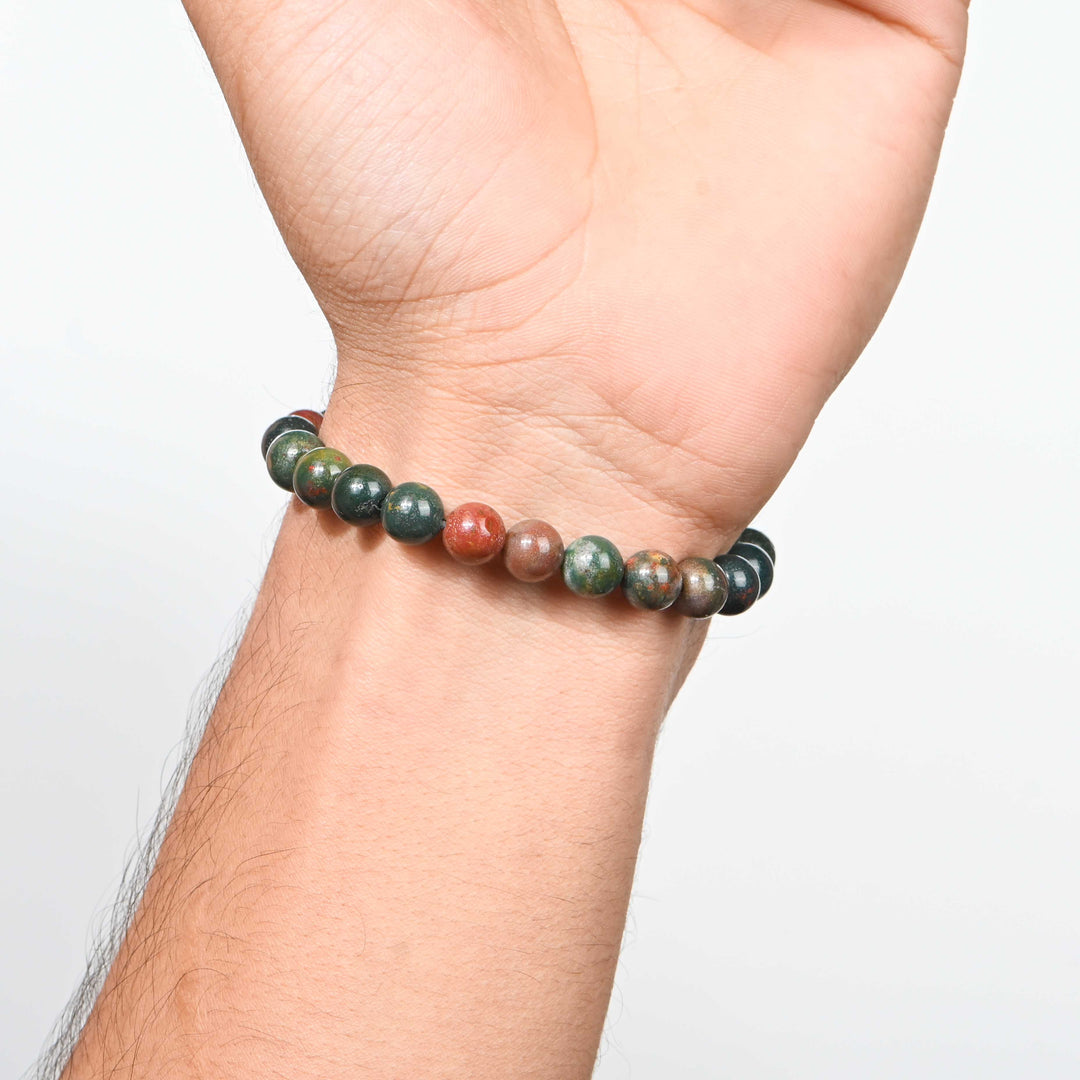 Natural Bloodstone Bracelet 8mm Beads Stretchable | Healing Crystal Jewelry