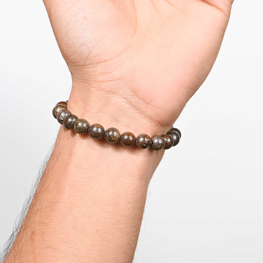 Natural Bronzite Bracelet 8mm Beads Stretchable | Healing Crystal Jewelry