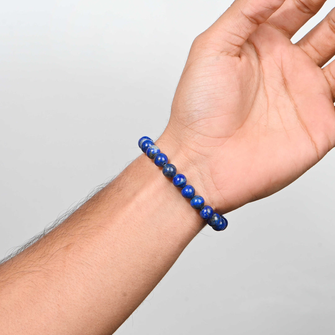 Natural Lapis Lazuli Bracelet 8mm Beads Stretchable | Healing Crystal Jewelry