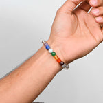Load image into Gallery viewer, Natural Clear Quartz 7 Chakra Bracelet 8mm Beads Stretchable | Healing Crystal Jewelry