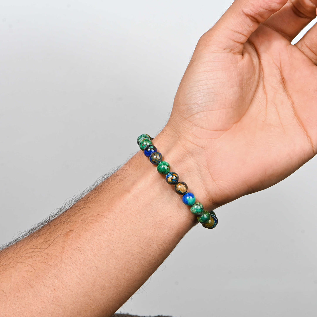 Natural Azurite AAA Quality Bracelet 8mm Beads Stretchable | Healing Crystal Jewelry