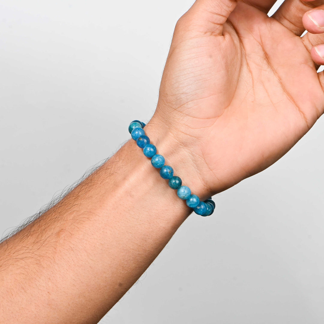 Natural Apatite Bracelet 8mm Beads Stretchable | Healing Crystal Jewelry