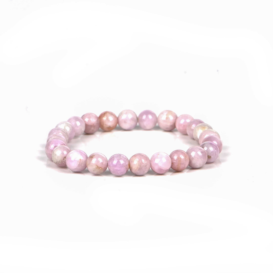 Natural Kunzite Bracelet 8mm Beads Stretchable | Healing Crystal Jewelry