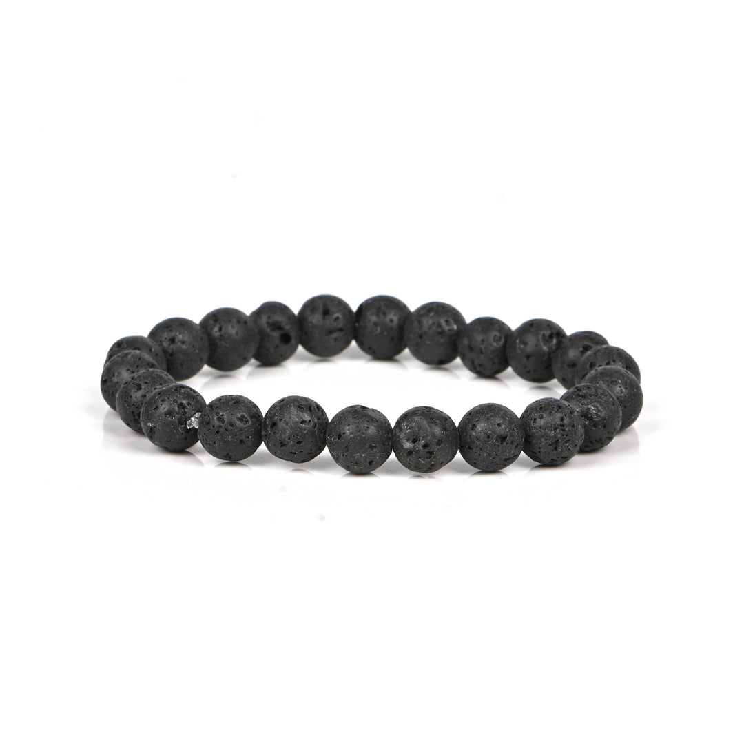 Natural Lava Bracelet 8mm Beads Stretchable | Healing Crystal Jewelry