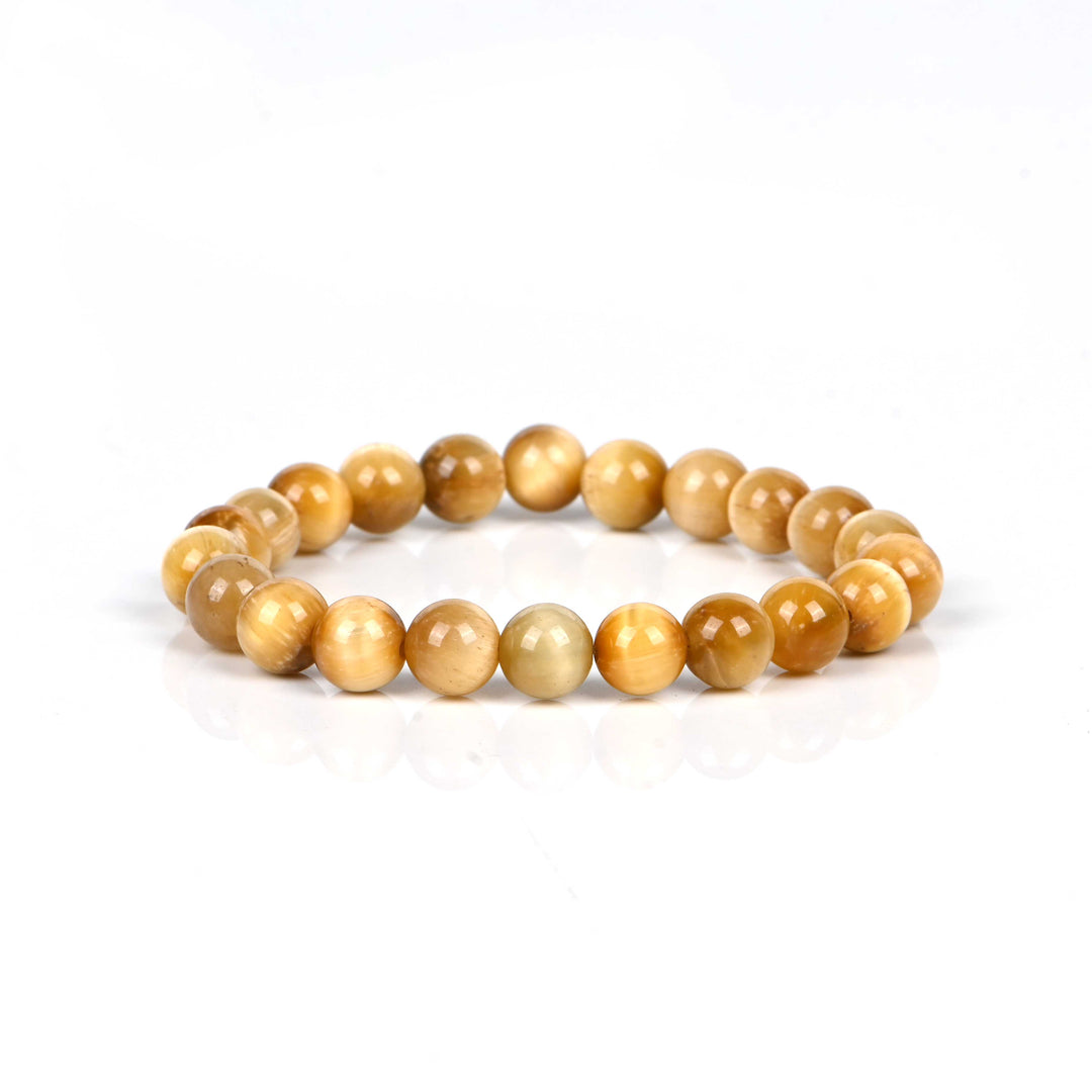 Natural Cats Eye Bracelet 8mm Beads Stretchable | Healing Crystal Jewelry
