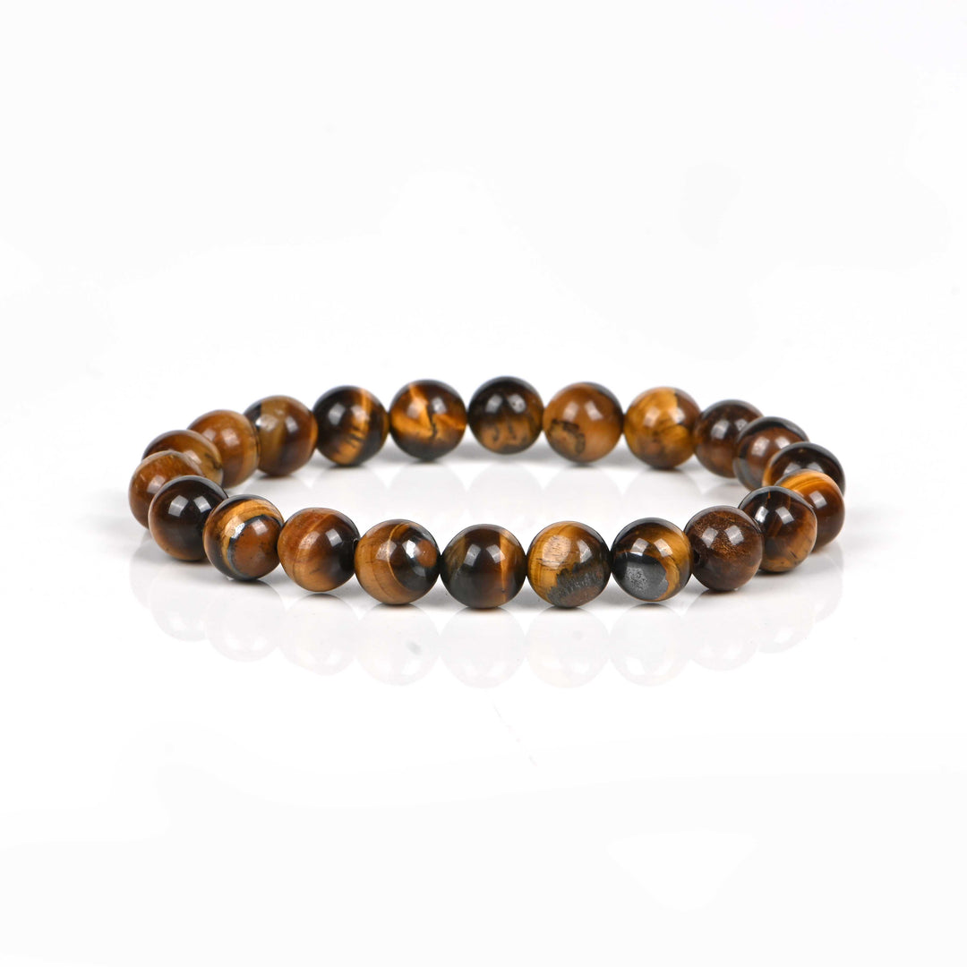 Natural Tiger Eye Bracelet 8mm Beads Stretchable | Healing Crystal Jewelry