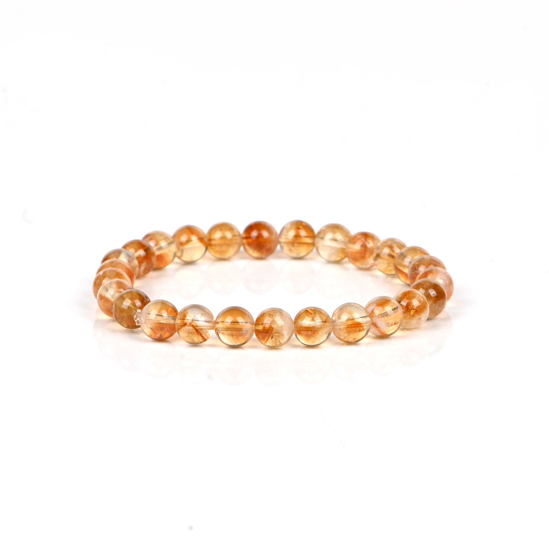 Natural Honey Citrine Bracelet 8mm Beads Stretchable | Healing Crystal Jewelry