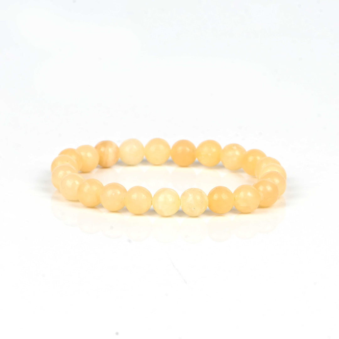 Natural Calcite Bracelet 8mm Beads Stretchable | Healing Crystal Jewelry