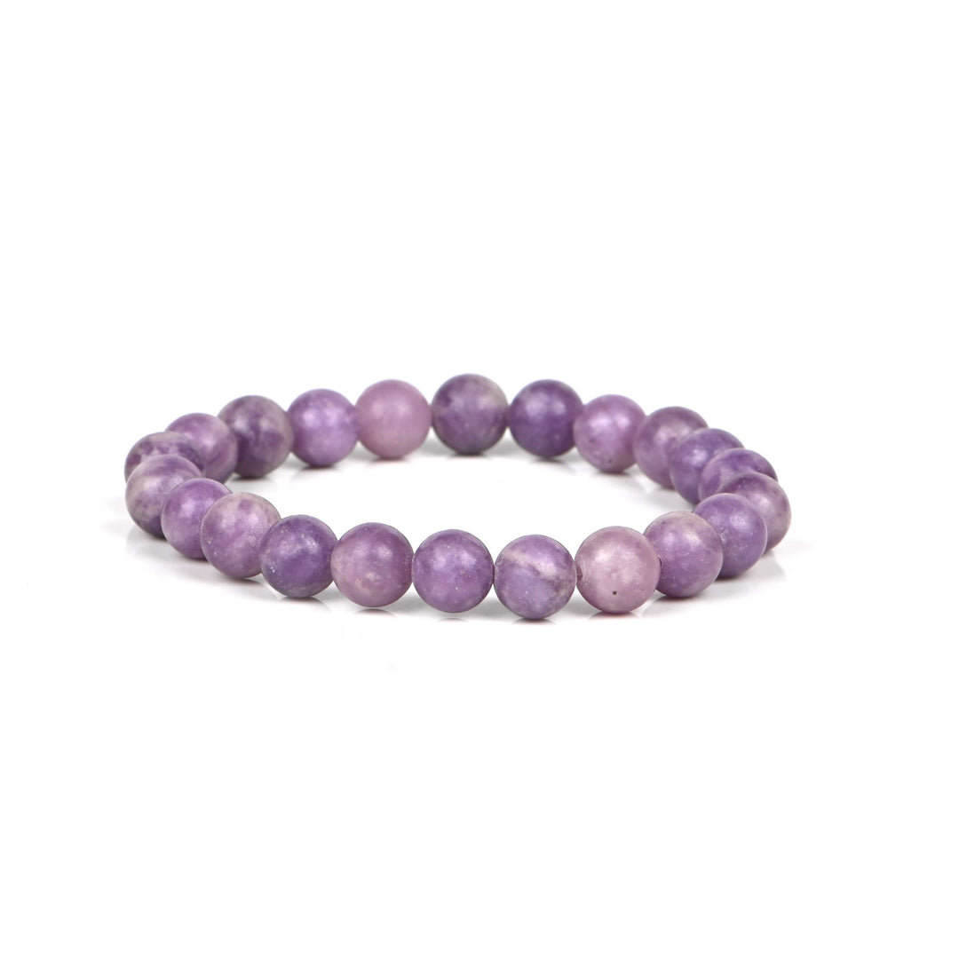 Natural Lepidolite Bracelet 8mm Beads Stretchable | Healing Crystal Jewelry