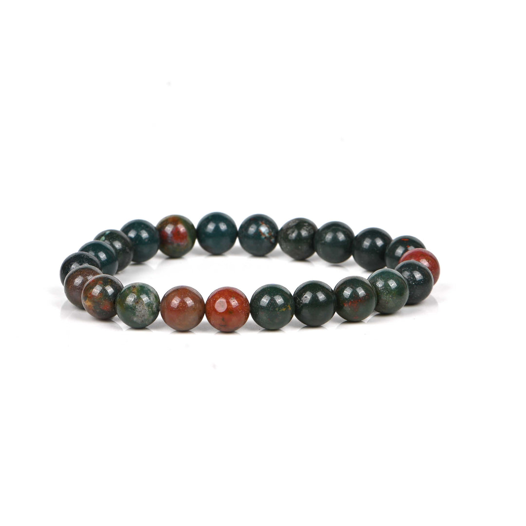 Natural Bloodstone Bracelet 8mm Beads Stretchable | Healing Crystal Jewelry