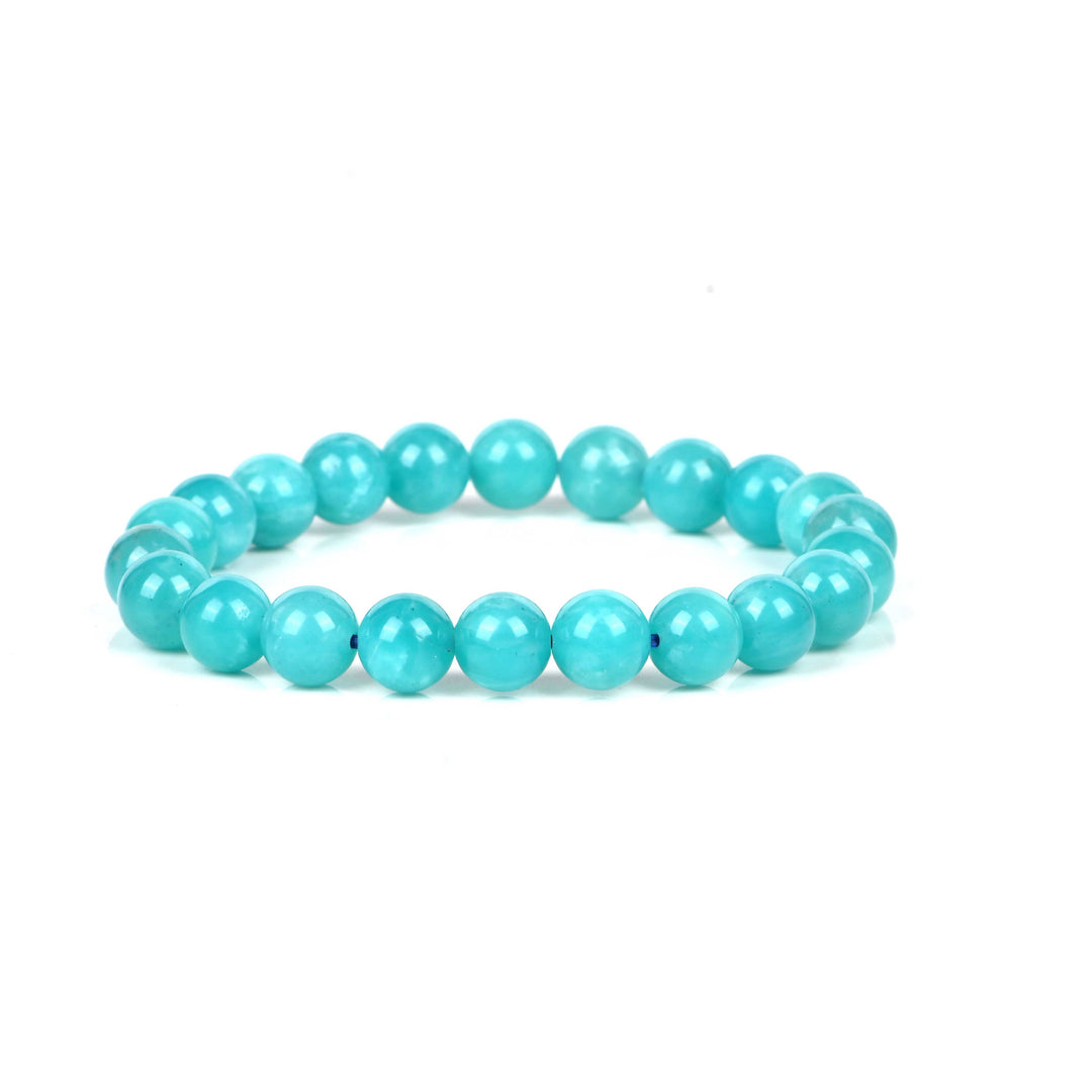 Natural Ice Amazonite Bracelet 8mm Beads Stretchable | Healing Crystal Jewelry