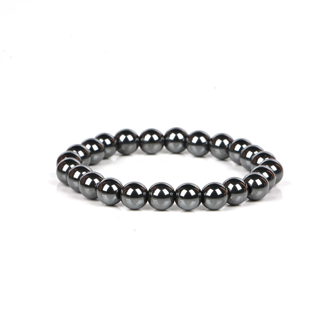 Natural Hematite Bracelet 8mm Beads Stretchable | Healing Crystal Jewelry