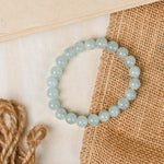 Load image into Gallery viewer, Natural Aquamarine Bracelet 8mm Beads Stretchable | Healing Crystal Jewelry