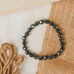 Load image into Gallery viewer, Natural Hematite Faceted Bracelet 8mm Beads Stretchable | Healing Crystal Jewelry