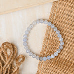 Load image into Gallery viewer, Natural Blue Chalcedony Bracelet 8mm Beads Stretchable | Healing Crystal Jewelry