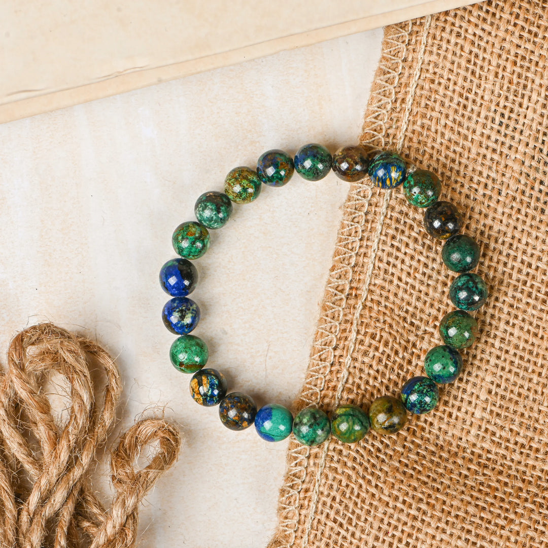Natural Azurite AAA Quality Bracelet 8mm Beads Stretchable | Healing Crystal Jewelry