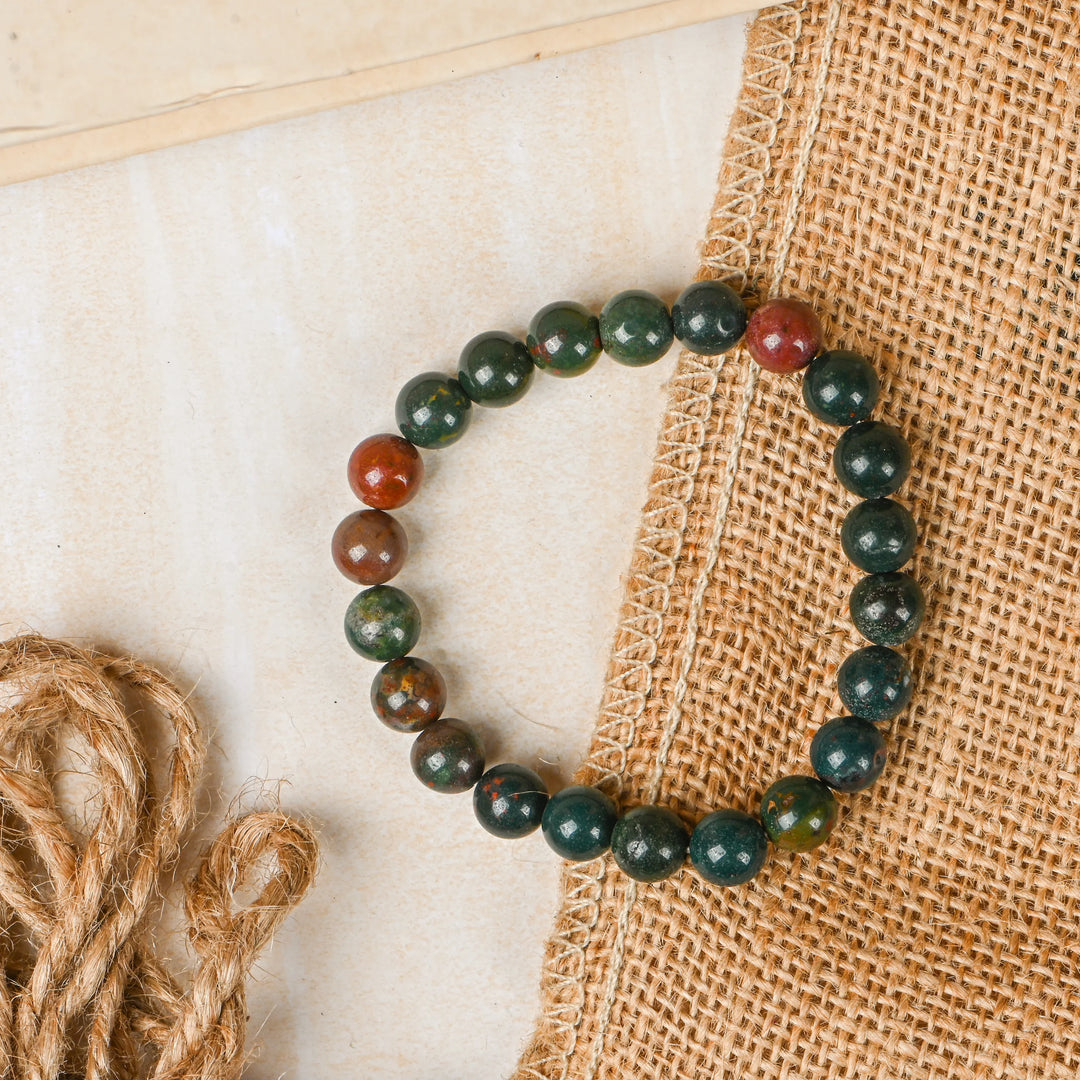 Natural Bloodstone Bracelet 8mm Beads Stretchable | Healing Crystal Jewelry