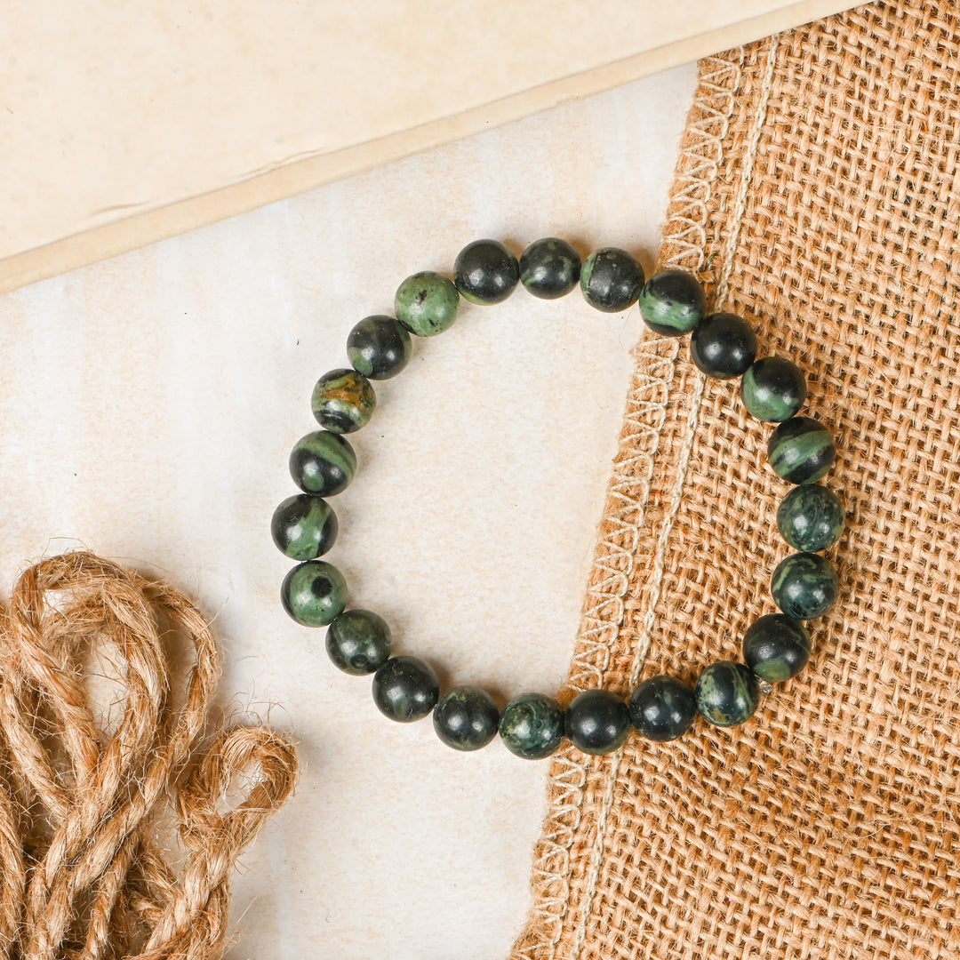 Natural Kambaba Jasper Bracelet 8mm Beads Stretchable | Healing Crystal Jewelry