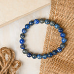 Load image into Gallery viewer, Natural Lapis Lazuli Bracelet 8mm Beads Stretchable | Healing Crystal Jewelry