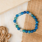 Load image into Gallery viewer, Natural Blue Agate Bracelet 8mm Beads Stretchable | Healing Crystal Jewelry