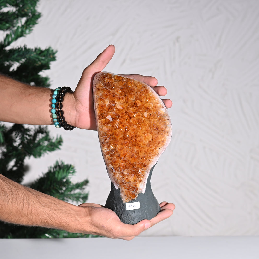 Natural Citrine Geode Cluster 2.65kg – Abundance & Healing Crystal Stone