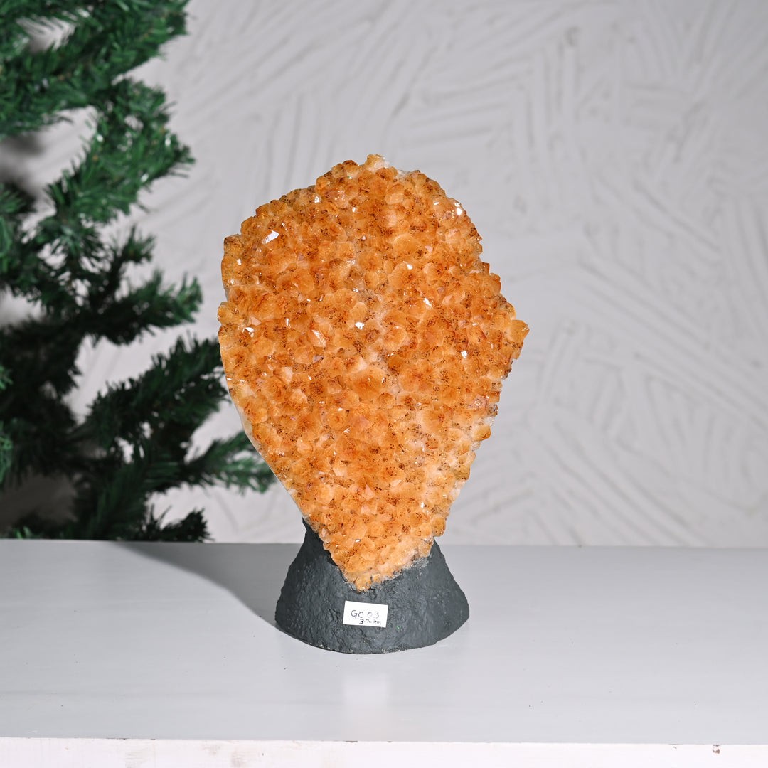 Natural Citrine Geode Cluster 3.70kg – Large Citrine Energy Crystal Decor