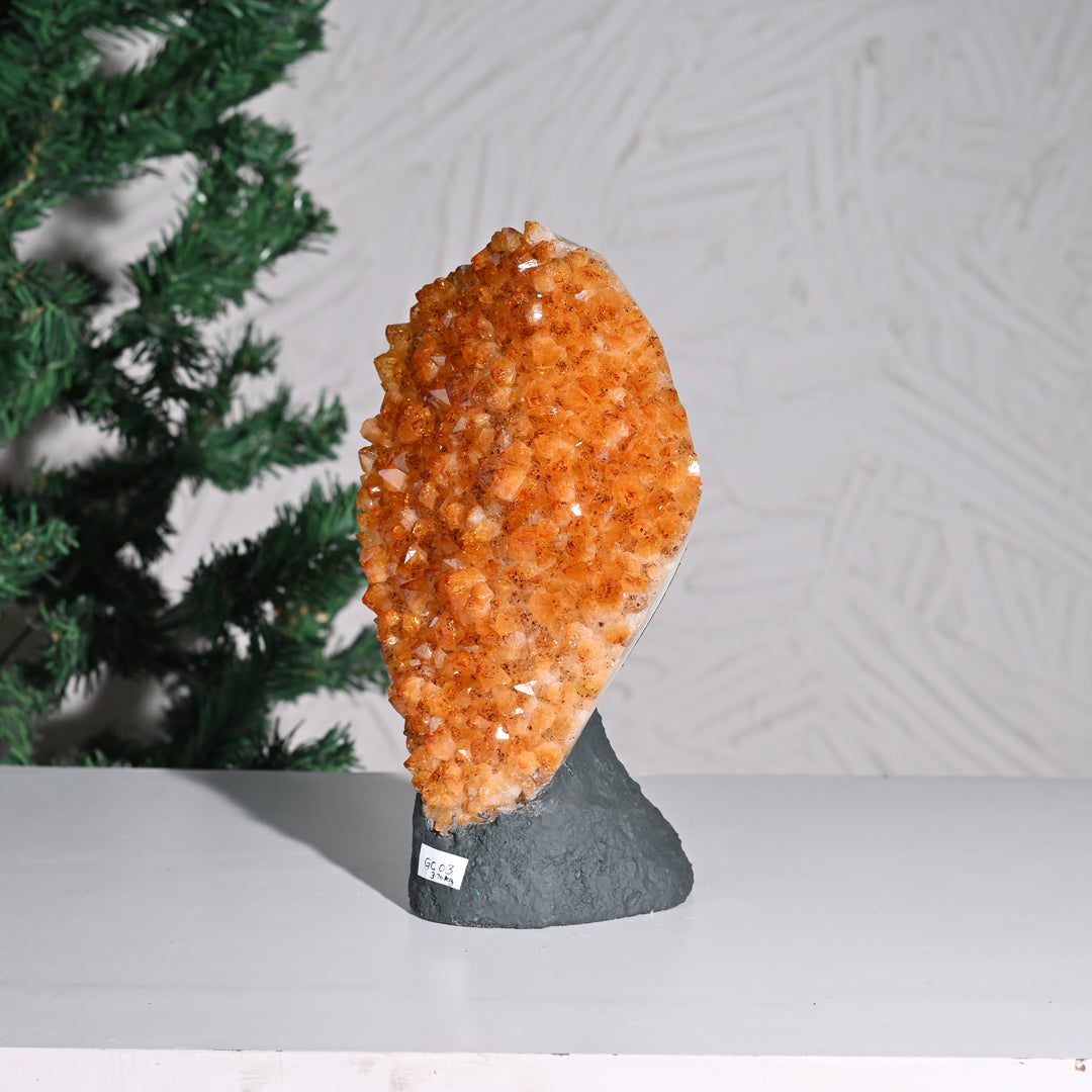 Natural Citrine Geode Cluster 3.70kg – Large Citrine Energy Crystal Decor