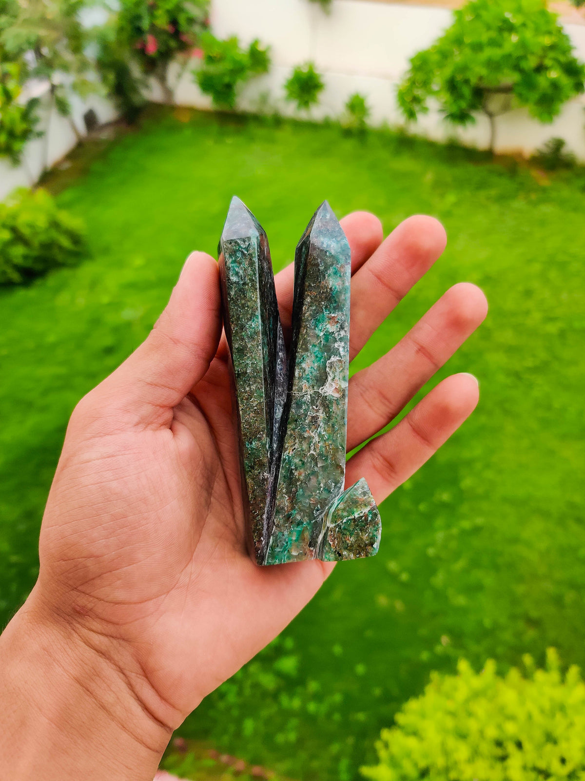 Green Aventurine Cluster Tower