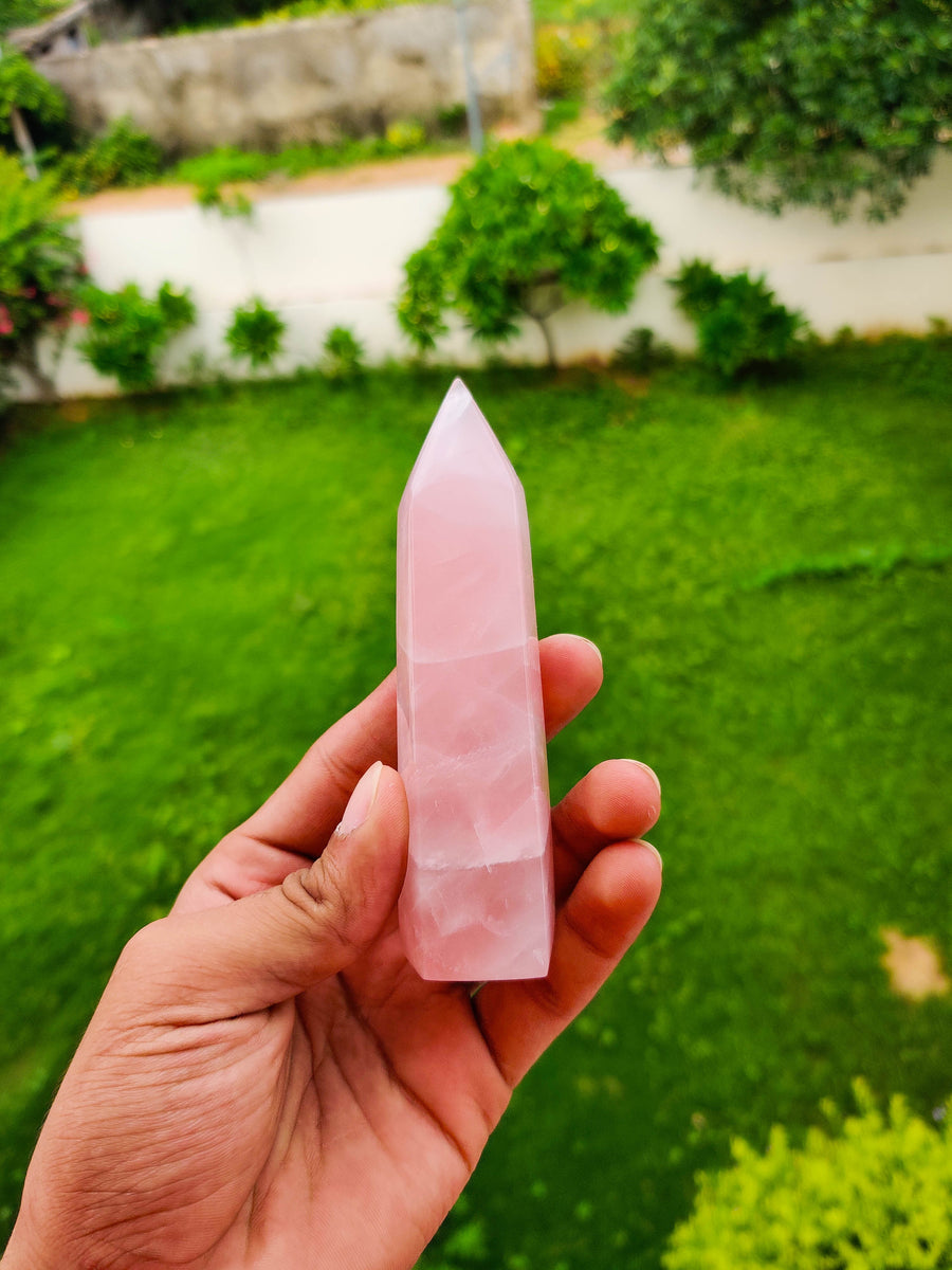 Rose Quartz Cluster Tower