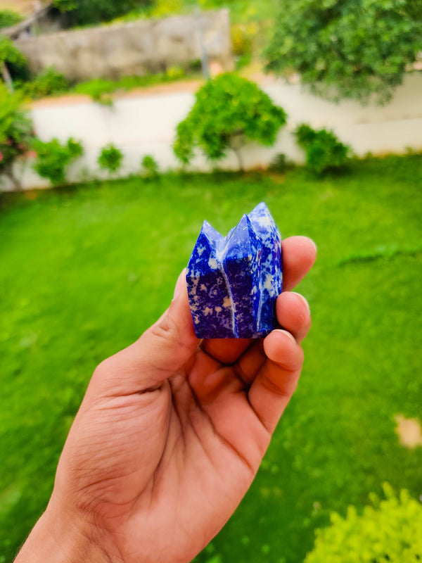 Lapis Lazuli Cluster Tower – Vibrating Crystals, Jaipur