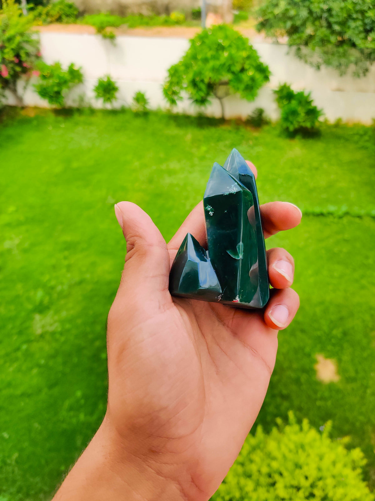 Moss Agate Cluster Tower
