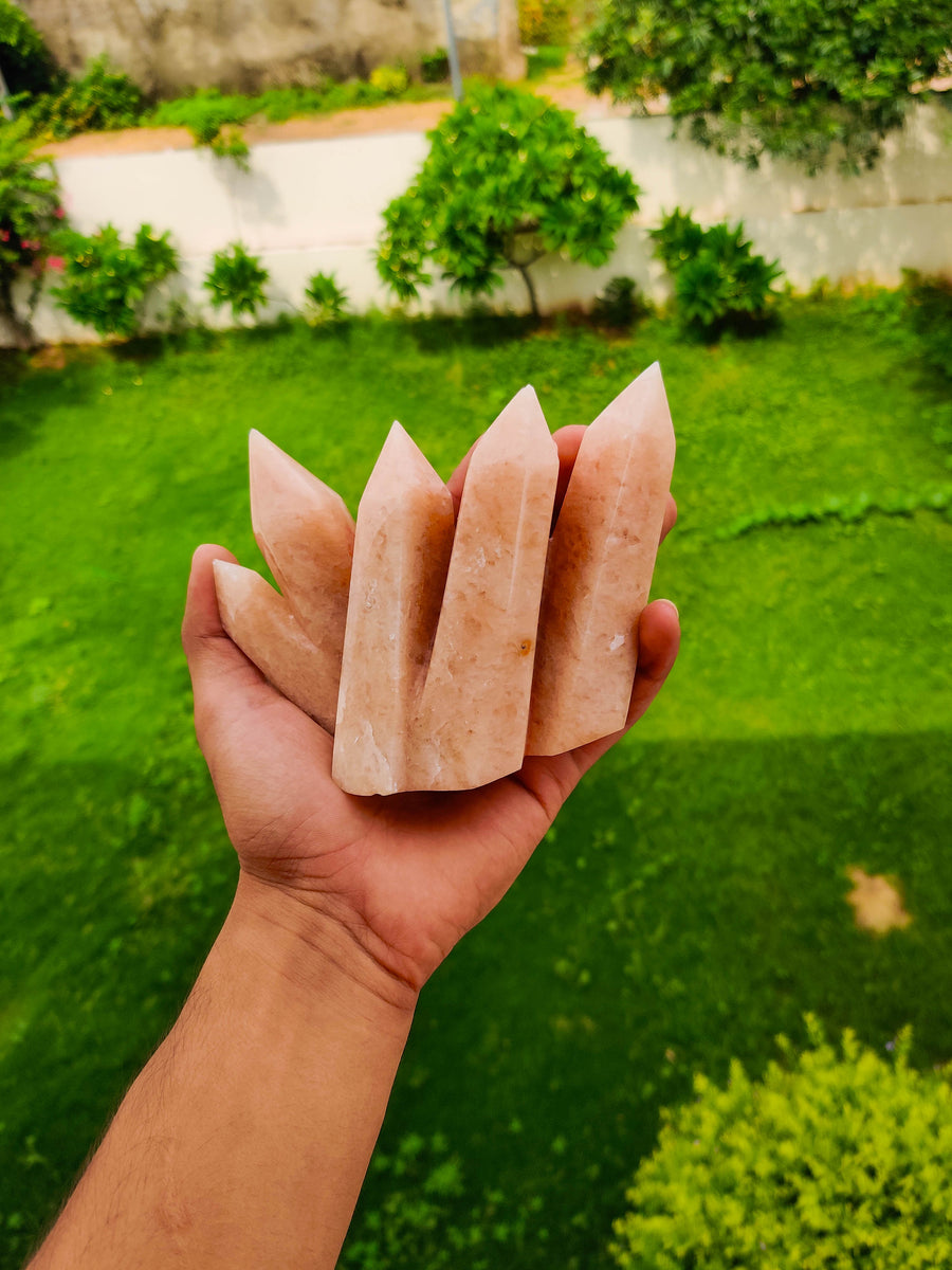 Peach Aventurine Cluster Tower