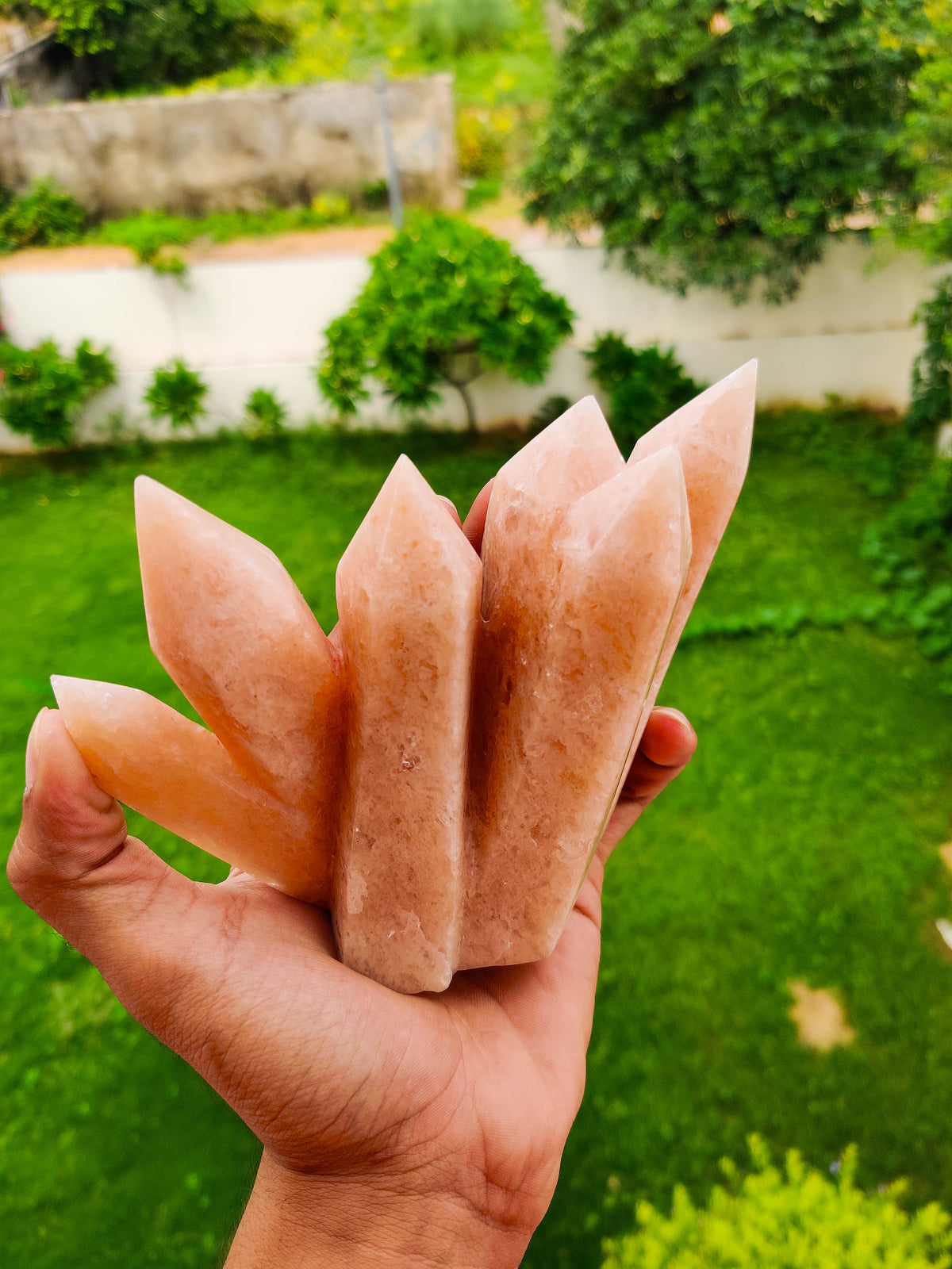Peach Aventurine Cluster Tower