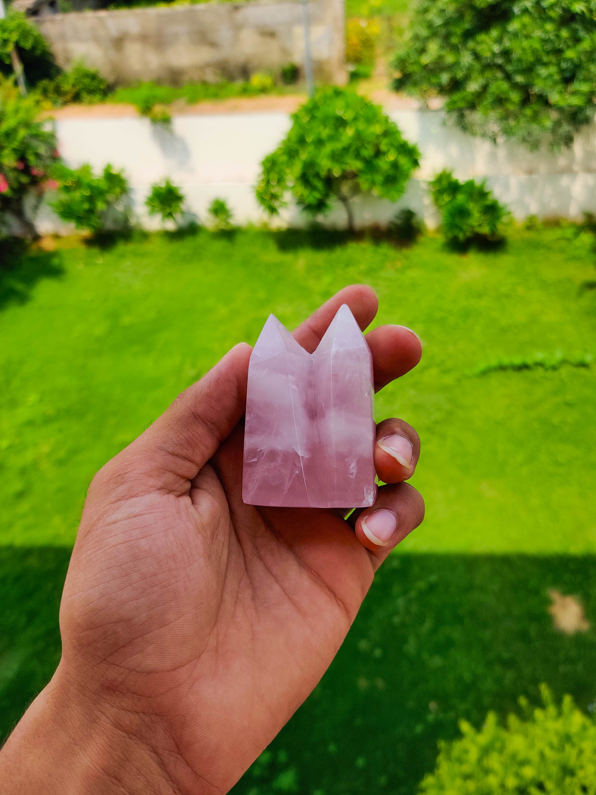 Rose Quartz Cluster Tower